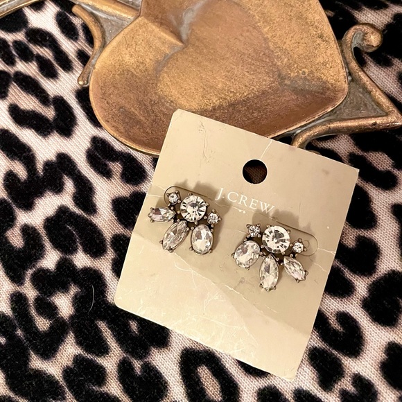 NEW JCREW Clear Rhinestone Cluster Stud Earrings - Picture 5 of 5